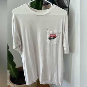 Marlboro Music white tee. Size XL. Distressed.